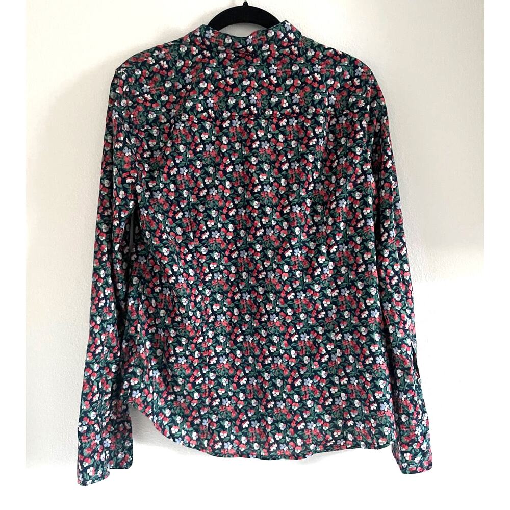 J. Crew x Liberty Sarah Floral Perfect Shirt long sleeve/Black/10 - Picture 3 of 8
